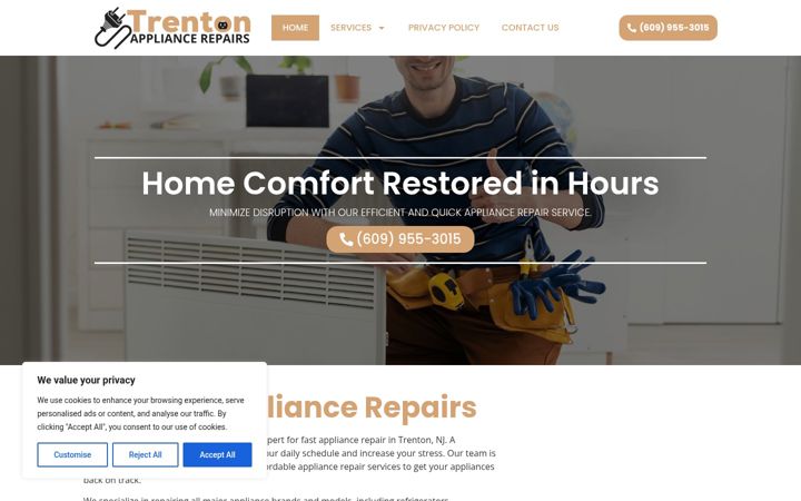 Captura de ecrã de appliancerepairs-trenton.com