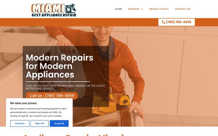 Captura de ecrã de appliancerepairsmiami.com