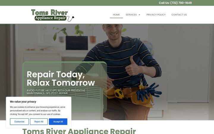 Zrzut ekranu appliancerepairtomsriver.com