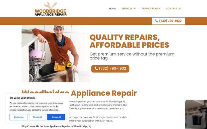 Zrzut ekranu appliancerepairwoodbridge.com