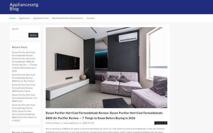 Screenshot ta' appliancesetgblog.com