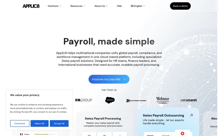 Screenshot ta' applic8.com