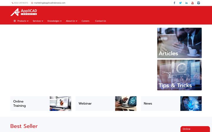 Snímek obrazovky applicadindonesia.com