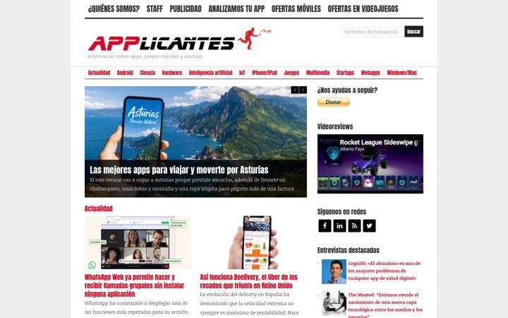 Snímek obrazovky applicantes.com
