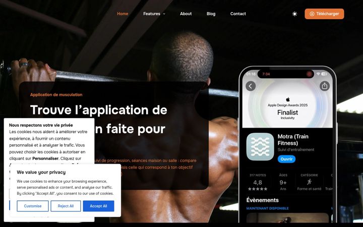 Snímek obrazovky application-musculation.com