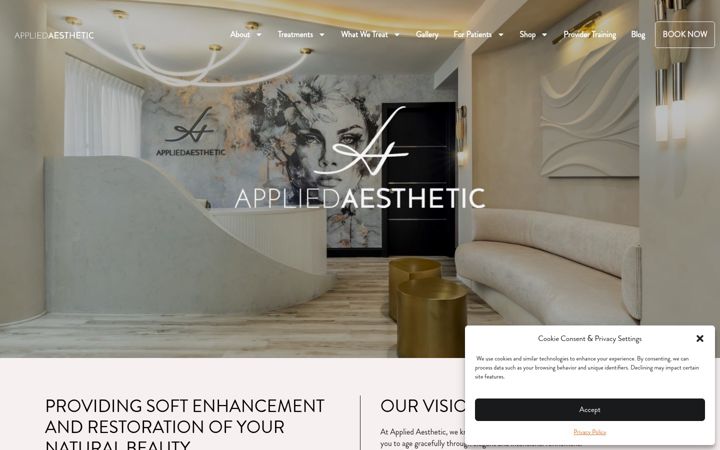 Screenshot van appliedaesthetic.com