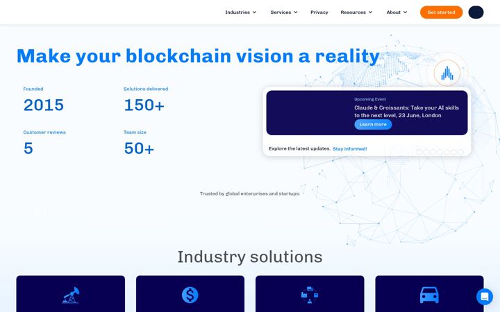 Screenshot of appliedblockchain.com