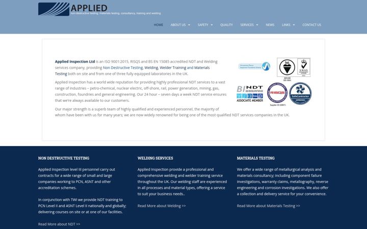Képernyőkép: appliedinspection.co.uk