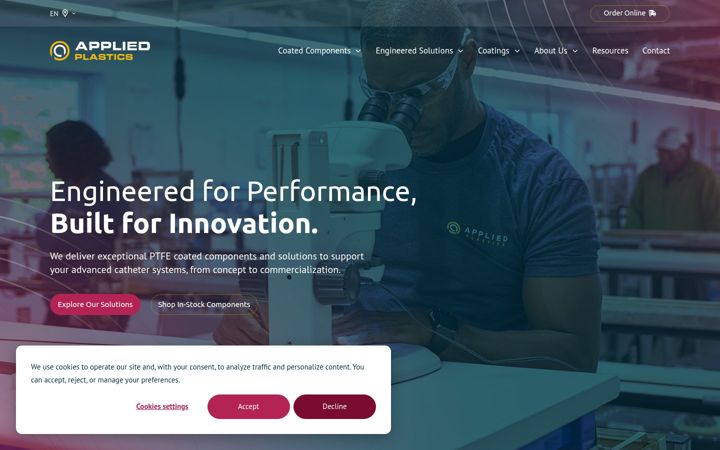 Screenshot of appliedplastics.com