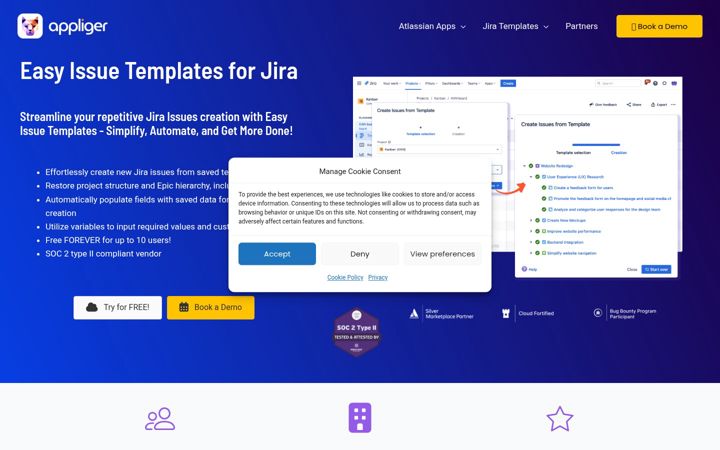 Screenshot του appliger.com