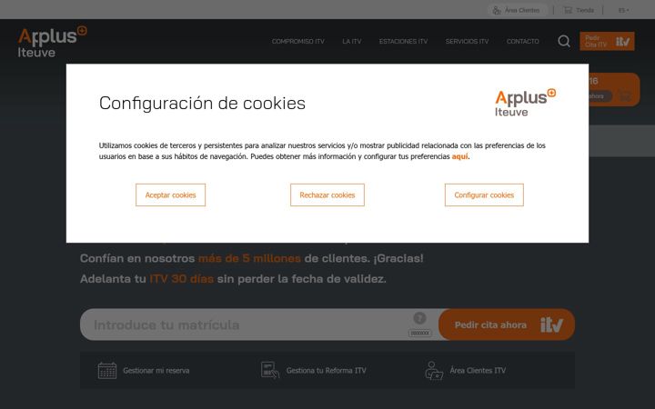 Screenshot of applusiteuve.com