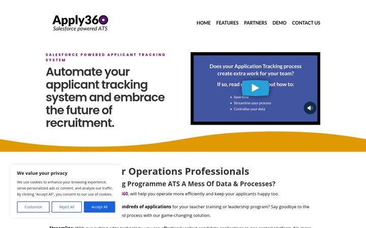 Screenshot of apply360.co.uk