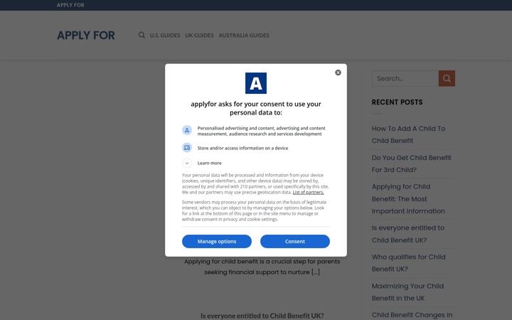 Screenshot of applyfor.info