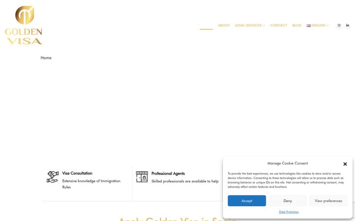 Screenshot ta' applygoldenvisaspain.com
