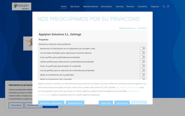 Screenshot ta' applylan.es