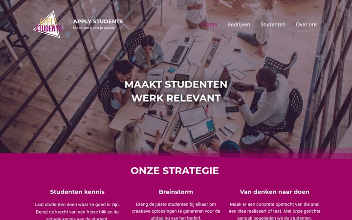 Screenshot of applystudents.nl