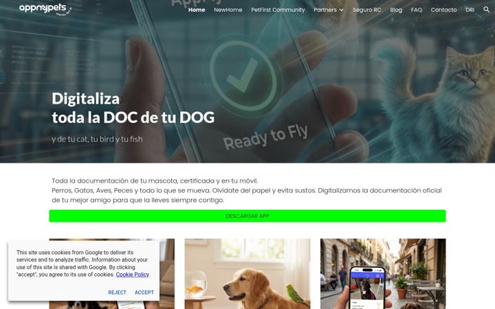 Screenshot of appmypets.es