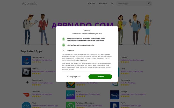 Screenshot of appnado.com