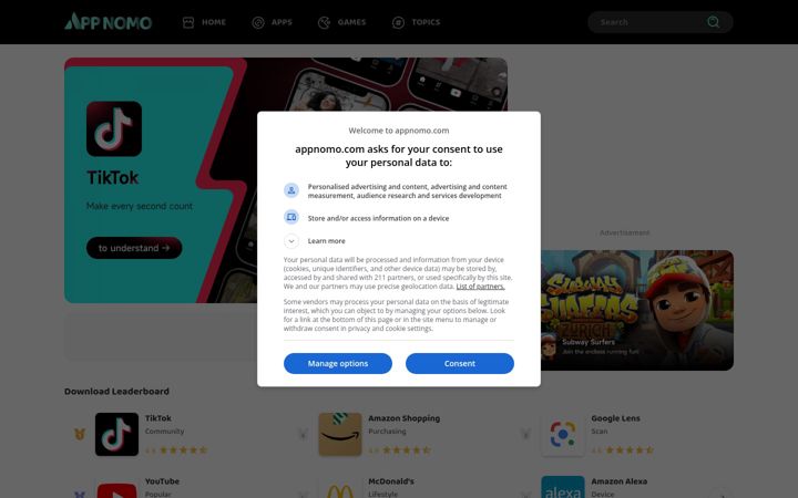 Screenshot of appnomo.com