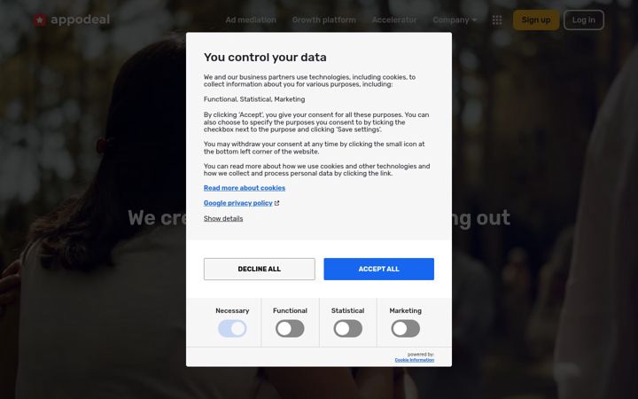 Screenshot of appodeal.com