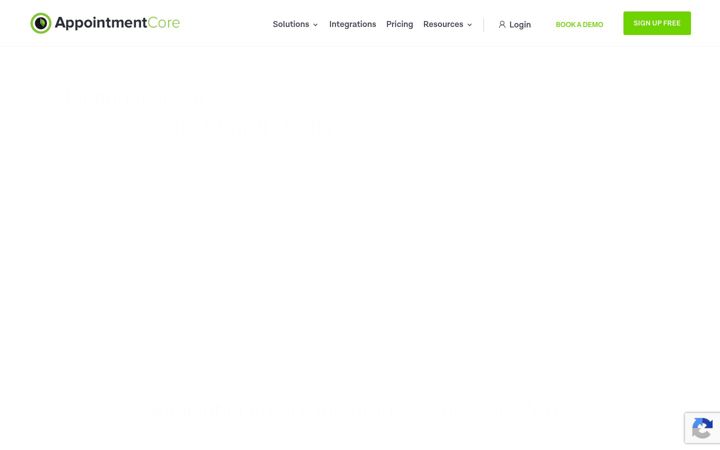 Screenshot of appointmentcore.com
