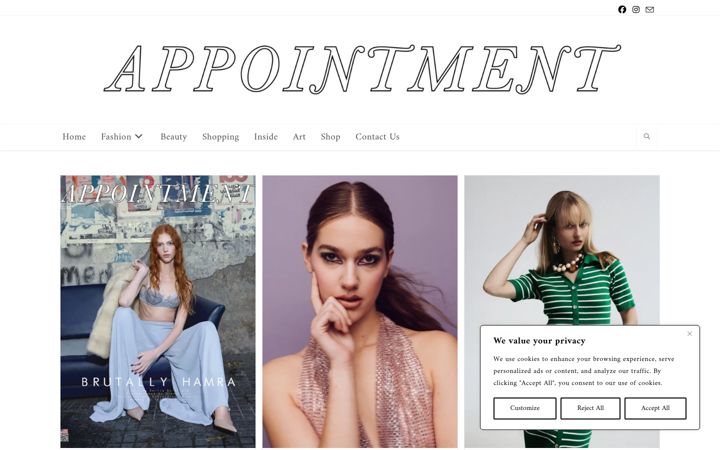 Snímek obrazovky appointmentmag.com