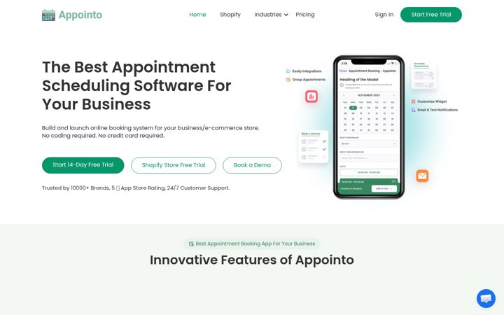 Screenshot of appointo.me