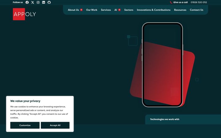 Screenshot of appoly.co.uk
