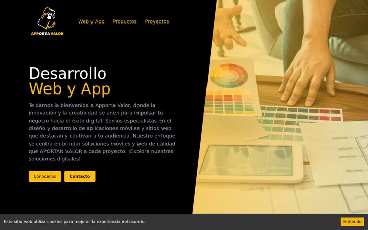 Screenshot of apportavalor.com