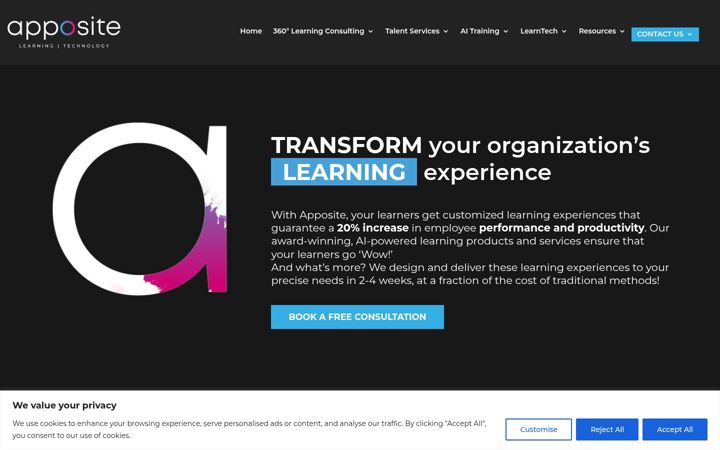 Screenshot of appositelearning.com