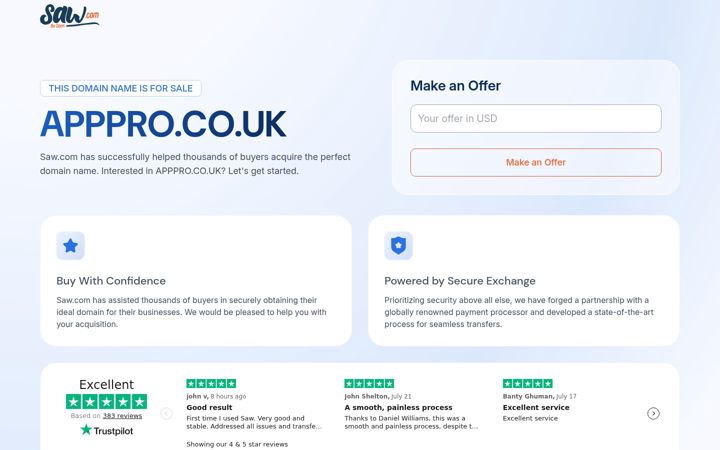 Screenshot of apppro.co.uk