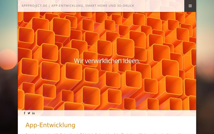 Screenshot van appproject.de