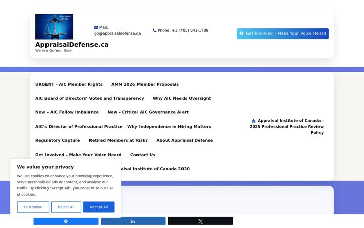 Skjermbilde av appraisaldefense.ca