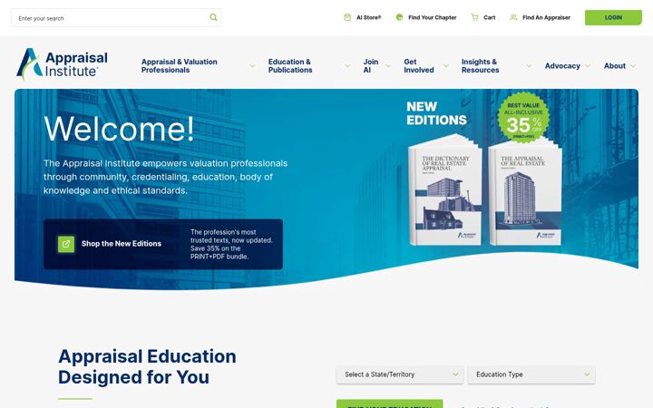 Screenshot of appraisalinstitute.org
