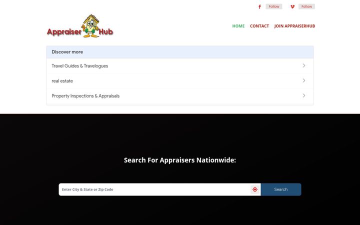 Screenshot of appraiserhub.com