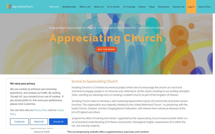 Screenshot of appreciating.church