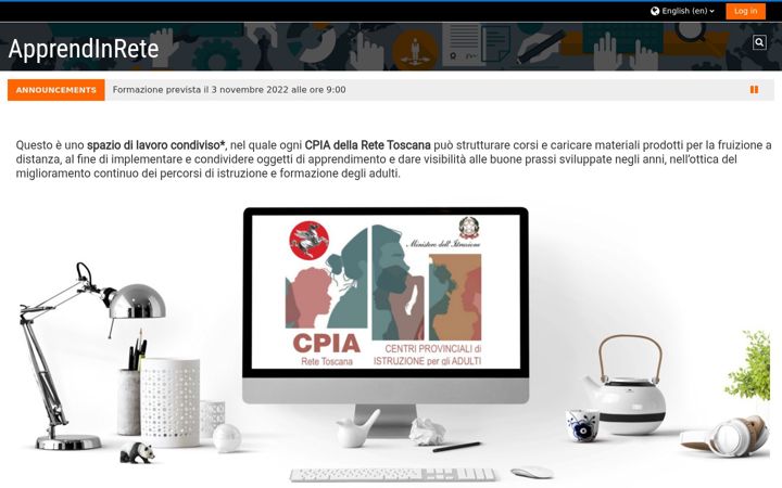 Screenshot of apprendinrete.edu.it