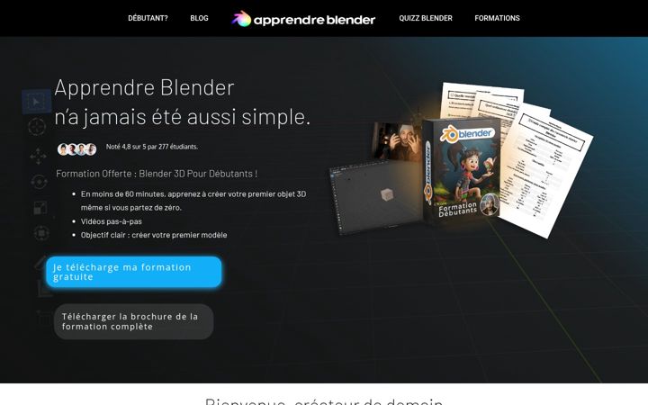 Screenshot of apprendre-blender.com