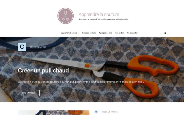 Screenshot of apprendre-la-couture.fr