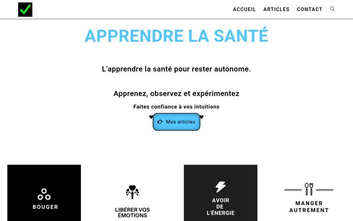 Snímek obrazovky apprendre-la-sante.fr