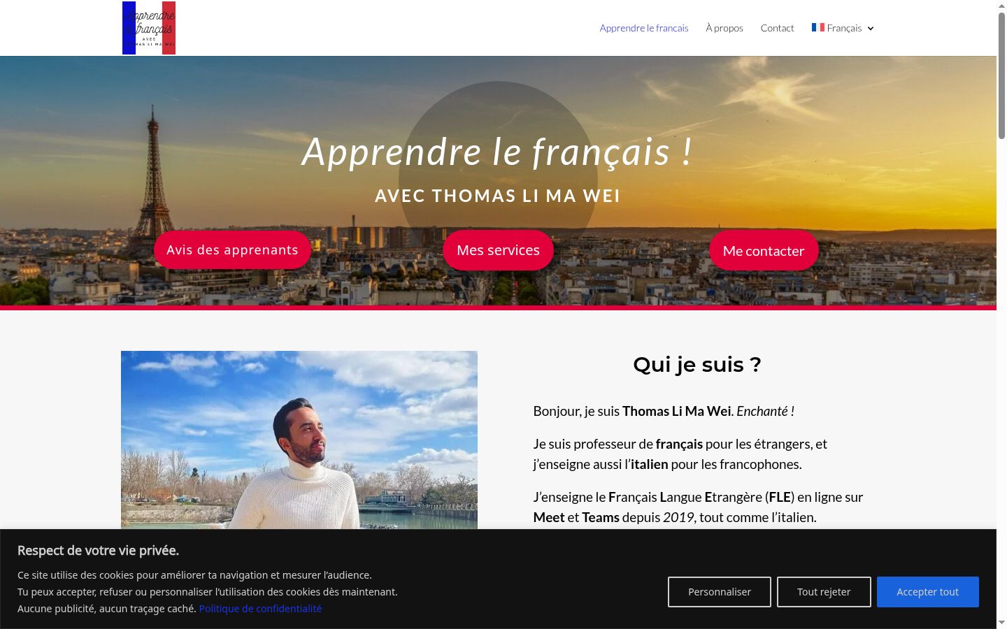 Screenshot of the consent banner shown before any interaction