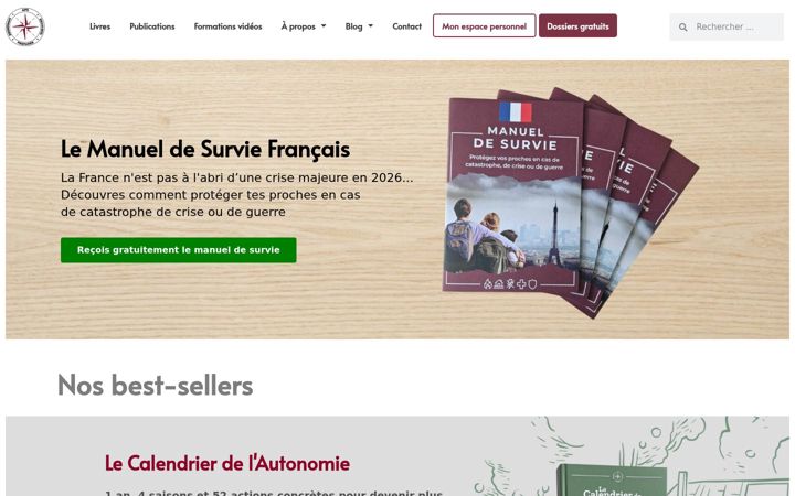 Screenshot of apprendre-preparer-survivre.com
