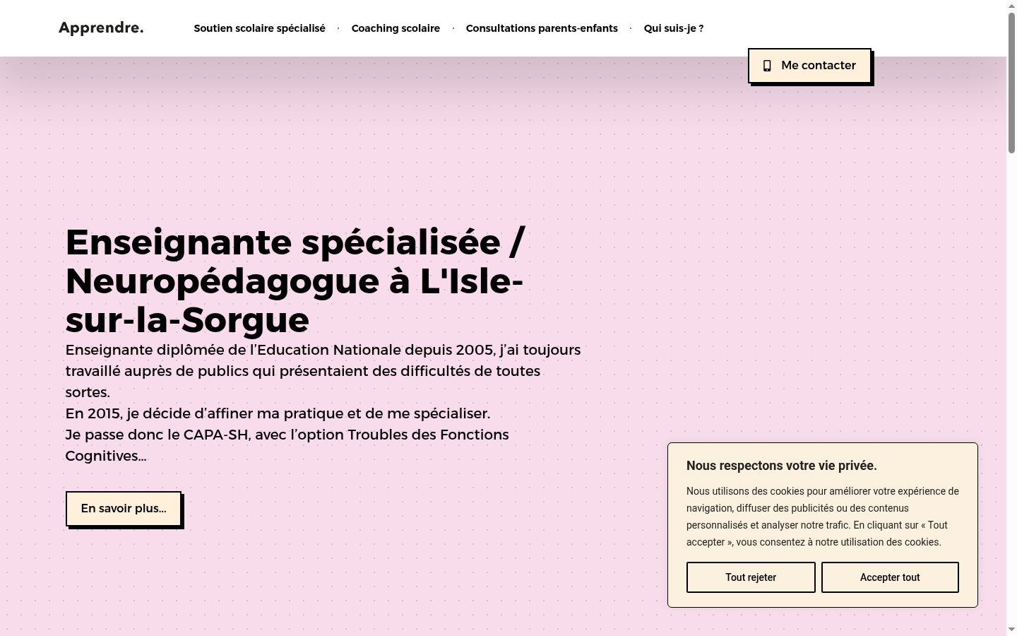 Screenshot del banner di consenso mostrato prima di qualsiasi interazione