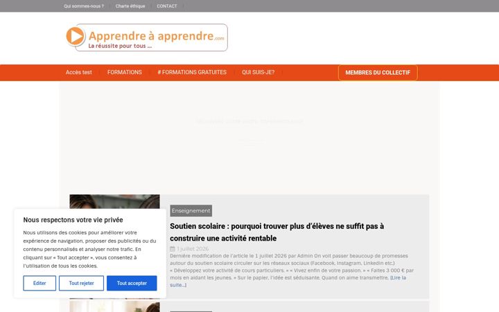 Screenshot of apprendreaapprendre.com