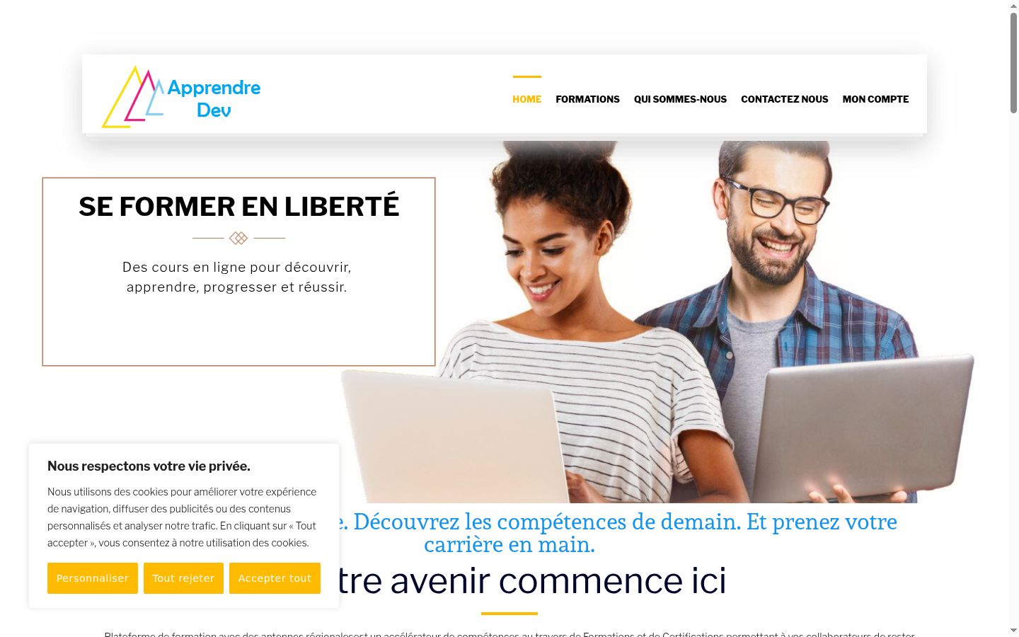 Screenshot of the consent banner shown before any interaction