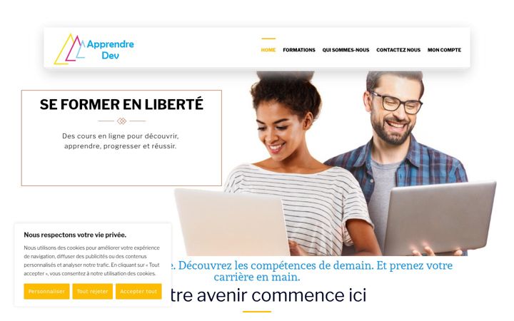 Screenshot of apprendredev.com