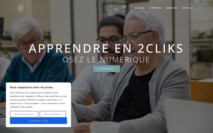 Screenshot of apprendreen2cliks.com