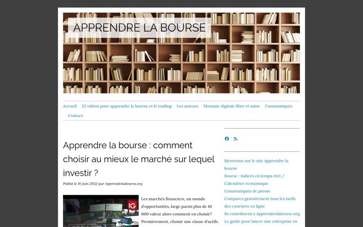 Screenshot of apprendrelabourse.org