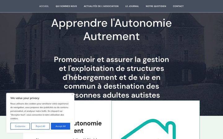 Screenshot of apprendrelautonomieautrement.org