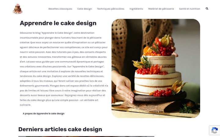 Screenshot of apprendrelecakedesign.com